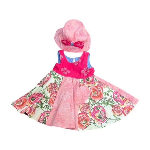 Handmade Other - Boutique Handmade Reversible Baby Dress & Hat Set 12-18M Floral